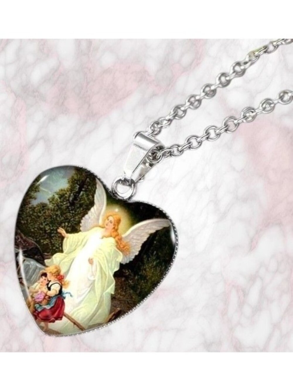 Guardian Angel Necklace New Heaven Prorect Children Faith Love Hope Nostalgia